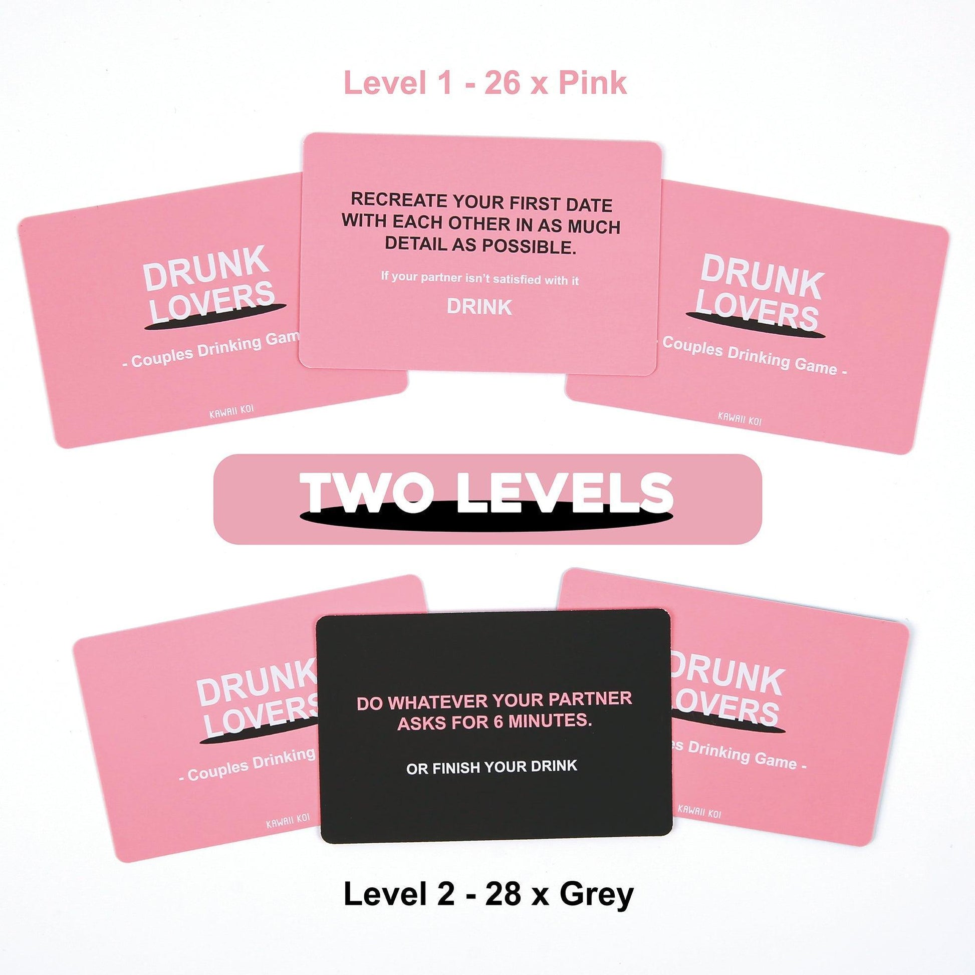 DRUNK LOVERS Pink & Grey Cards